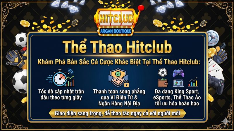 Giao diện sảnh cá cược thể thao trực tuyến hiện đại tại cổng game Hitclub