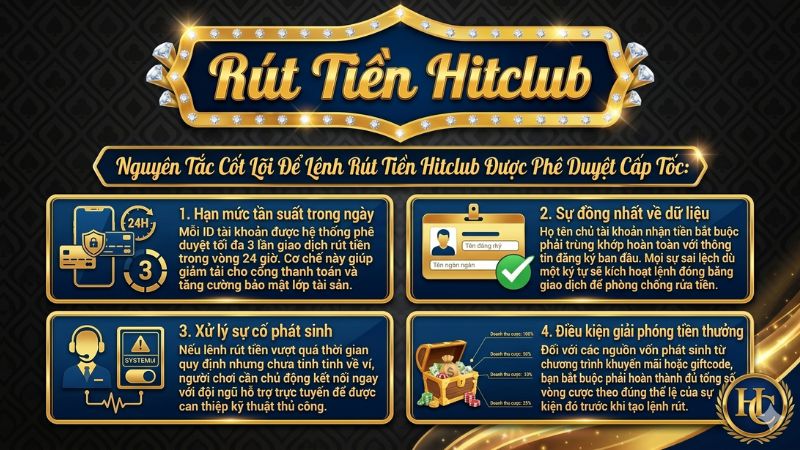 Các điều kiện bắt buộc để rút tiền Hitclub thành công không bị lỗi